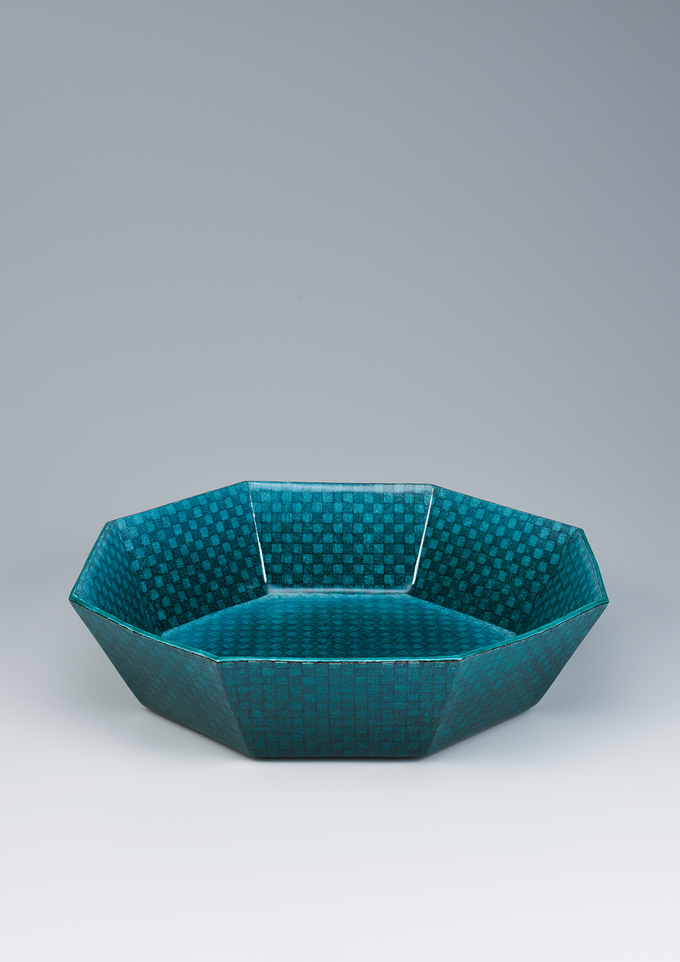 緑彩真麗線文鉢